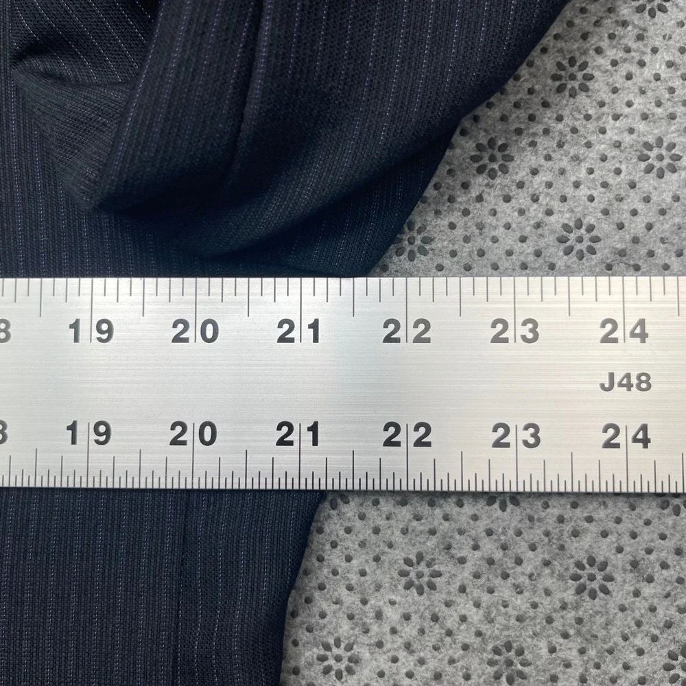 Gianni Versace Couture Mens Black Purple Pinstripe Wool Suit 42R W30xL30 - FLAW